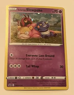 Pokemon TCG Galarian Slowpoke Holo Black Star Promo SWSH126 Card - Image 1