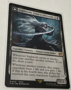 Sephiroth Fabled Soldier Magic the Gathering Card, Final Fantasy - Image 1