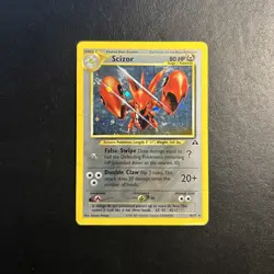 Scizor 10/75 Neo Discovery Unlimited Pokemon Card Holo Rare Heavily Played HP + - Image 1
