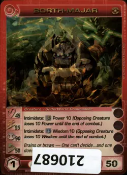 (210687) BORTH-MAJAR 45/95/90/50/50 (3 Max Stats) Super Rare Foil Chaotic Card - Image 1