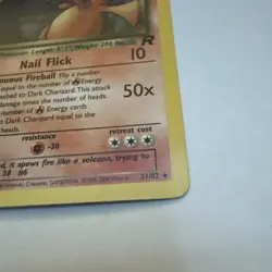 Pokemon TCG Dark Charizard Non-Holo Card 21/82 Team Rocket 2000 Vintage LP - Image 4