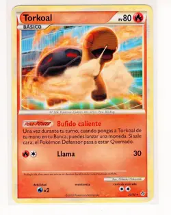~ESP~ SPANISH Torkoal 25/95 HGSS Unleashed Pokemon Card (LB2) - Image 1
