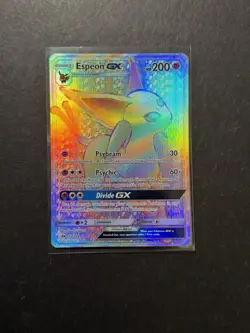 Espeon GX 152/149 Holo Rainbow Secret Rare Sun & Moon Base Pokemon Card PTCG NM - Image 1