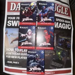 SDCC 2025 Magic The Gathering Spider-Man Welcome Deck Set (5)+1 & PlayMat NEW - Image 1