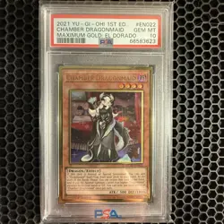 2021 Yugioh 1st Edition Chamber Dragonmaid (MGED) PSA 10 - Image 1