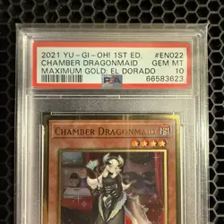 2021 Yugioh 1st Edition Chamber Dragonmaid (MGED) PSA 10 - Image 3