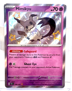 Mimikyu Shiny Holo Rare 160/091 Pokemon Trading Card Paldean Fates 2024 - Image 1
