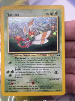 Yanma 17/75 Neo Discovery Unlimited Holo Rare Pokemon Cards | LP - Image 1