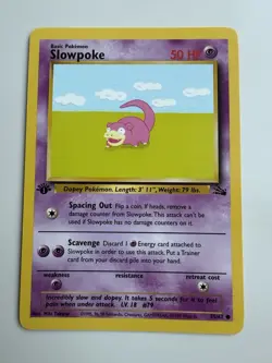 Pokemon Card 1st Edition Fossil Slowpoke 55/62 WOTC Vintage NM - Image 1