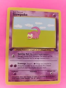 Slowpoke 1st Edition Fossil Pokemon Card WOTC NM - Image 2