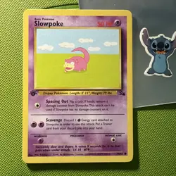 Pokemon Card 1st Edition Fossil Slowpoke 55/62 WOTC Vintage LP - Image 1