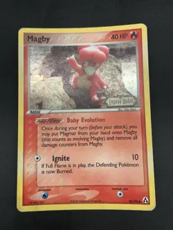 Pokemon Card - Magby Legend Maker Stamped 58/92 Common Reverse Holo HP - Image 1