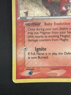 Pokemon Card - Magby Legend Maker Stamped 58/92 Common Reverse Holo HP - Image 4