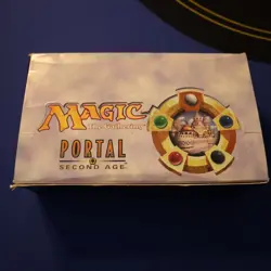 MTG: PORTAL SECOND AGE empty Booster Pack display box, NO CARDS, 1998 VG+ cond - Image 1