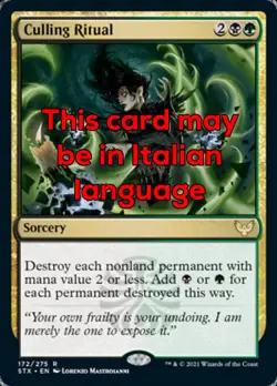 MTG CULLING RITUAL FOIL EXC - RITUALE DI DISTRUZIONE - STX - MAGIC - Image 1