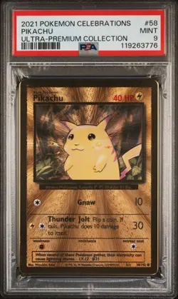 PSA 9- 2021 Pokemon Celebrations UPC PIKACHU Gold Metal Card #58 (3776) - Image 1