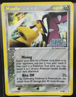 Mawile 9/100 Reverse Holo Stamped Crystal Guardians Vintage Pokemon TCG Card LP+ - Image 1