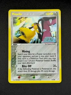 Mawile 9/100 Reverse Holo Stamped Crystal Guardians Vintage Pokemon TCG Card LP+ - Image 2