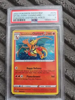 2022 POKEMON SWSH BLACK STAR PROMO #075 SPECIAL DELIVERY CHARIZARD-HOLO PSA 8 - Image 1