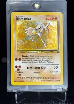 Hitmonlee Holo Rare 7/62 - Fossil Set - 1999 WOTC Pokemon Card LP Vintage - Image 1