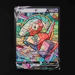 Pokemon Porygon Stain Glass Custom Made Fan Art Holo - Image 1