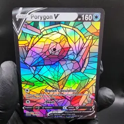 Pokemon Porygon Stain Glass Custom Made Fan Art Holo - Image 2