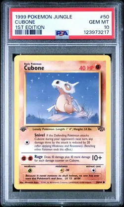 1999 POKEMON JUNGLE 1ST ED #50 CUBONE PSA 10 - Image 1