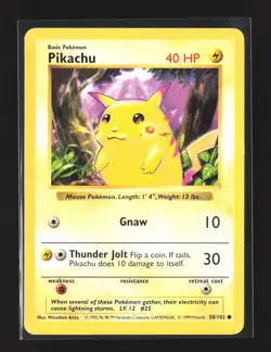 Pokemon Base Set (Shadowless) #058/102 Common Pikachu (Red Cheeks) - Image 1