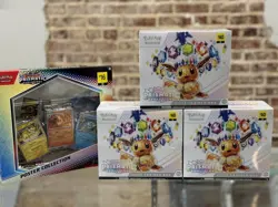 Pokemon TCG Prismatic Evolutions ETB Factory Sealed! Lot Of 3 plus Poster ?? - Image 1