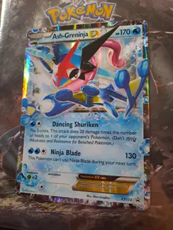 ULTRA RARE Ash-Greninja EX Pokemon XY133 Black Star Promo Holo Foil Rare Large - Image 1
