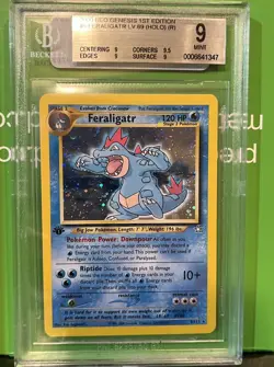 2000 POKEMON NEO GENESIS 1ST ED #5 FERALIGATR-HOLO BGS 9 - Strong Subs! - Image 1