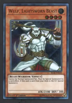 Yugioh Wulf, Lightsworn Beast - BLLR-EN039 - Ultra Rare - 1st Edition Light Play - Image 1