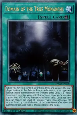 MAGO-EN090 DOMAIN OF THE TRUE MONARCHS RARE 1ST EDITION YuGiOh CARD - Image 1