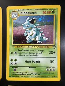 Pokemon BASE SET 2 HOLO Card Lot of 4,Nidoking,Nidoqueen,Hitmonchan,Clefairy - Image 4