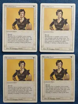 MTG 4x Benalish Hero x4 LP Revised Edition Magic Playset Old School - Image 1