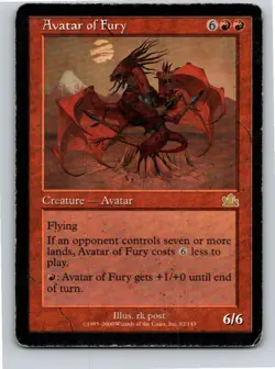Magic the Gathering HP Avatar of Fury Prophecy MTG Free Shipping! - Image 1