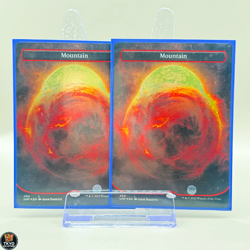 MTG MOUNTAIN LOT (2) BASIC LAND GALAXY FOIL UNFINITY UNF 494 MAGIC THE GATHERING - Image 1