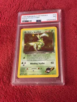 2000 POKEMON GYM HEROES HOLO #13 ROCKET'S SCYTHER PSA 7 - Image 5