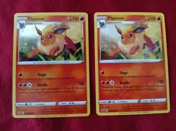 2x Pokemon Black Star Promo SWSH041 Flareon Holo Sword Shield 2020 NM - Image 1