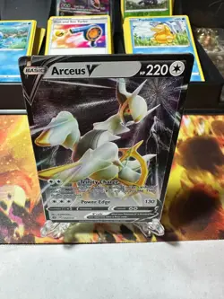 Pokemon TCG Arceus VSTAR UPC Arceus V 122/172 Gamestop Exclusive Metal Holo - Image 2