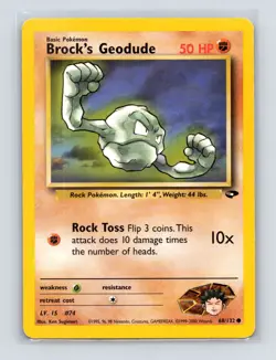 Pokemon TCG Brock's Geodude 068/132 Gym Challenge Unlimited LP - Image 1