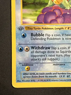 Squirtle 1st Edition Base Set Shadowless 63/102 1999 Pokemon - Image 2