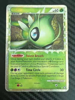 Pokemon TCG Celebi (Prime) 92/102 Heart Gold/Soul Silver Triumphant Holo DMG - Image 1