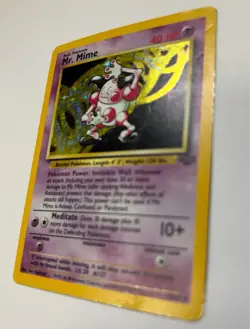 Pokemon TCG Mr Mime Jungle 6/64 Base Set Holo Rare MP MR. Pokemon - Image 2