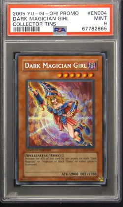 2005 YU-GI-OH! PROMO COLLECTOR TINS #EN004 DARK MAGICIAN GIRL PSA 9 - Image 1