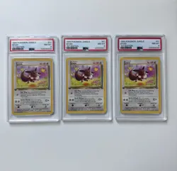 Pokemon TCG Eevee Jungle Card 51/64 Regular Common 1st Edition PSA 8 Set Of 3 - Image 1