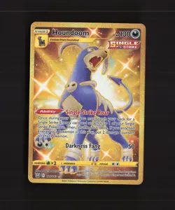 Houndoom 179/163 Battle Styles Full Art Gold Secret Rare Holo Pokemon Card NM - Image 1