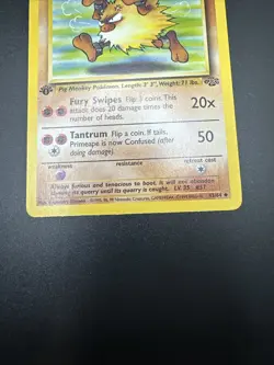 Primeape 43/64 1st Edition LP Uncommon Jungle Pokemon Card 1999 First - Image 4