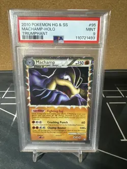 Pokemon TCG Machamp Prime Triumphant Holo Card 95/102 Rare HG SS PSA 9 - Image 1