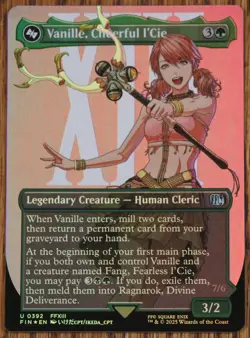 MTG Vanille Cheerful l'Cie FOIL BORDERLESS Magic Final Fantasy NM/Mint - Image 1